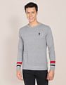 U.S. Polo Assn. Crew Neck Self Design Cotton Sweater