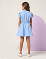 U.S. Polo Assn. Kids Girls Embroidered Fit & Flare Dress
