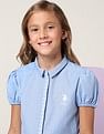 U.S. Polo Assn. Kids Girls Embroidered Fit & Flare Dress