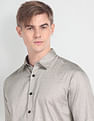 Flying Machine Geometric Print Twill Shirt