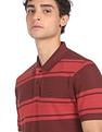 AD by Arvind Cotton Horizontal Striped Polo Shirt