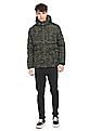 U.S. Polo Assn. Denim Co. Men Olive Long Sleeve Camouflage Print Puffer Jacket