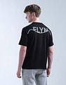 Flying Machine Digitopia Glow In Dark Brand Printed T-Shirt