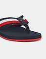 Tommy Hilfiger Men Navy Brand Striped V-Strap Flip Flops