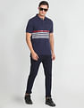 Arrow Sports Horizontal Stripe Cotton Polo Shirt