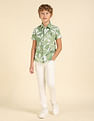 U.S. Polo Assn. Kids Boys Regular Fit Tropical Printed Shirt