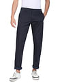 Tommy Hilfiger Men Navy Micro Check Denton Straight Fit Casual Trousers