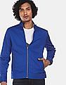 Flying Machine High Neck Zip Up Solid Jacket