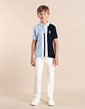 U.S. Polo Assn. Kids Boys Colour blocked Regular Fit Polo Shirt