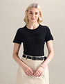U.S. Polo Assn. Women Pure Cotton Sticker Print T-Shirt