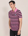 U.S. Polo Assn. Ribbed Collar Striped Polo Shirt