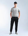 Flying Machine Solid Relaxed Fit Knitted Joggers