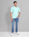 AD by Arvind Cotton Solid Polo Shirt