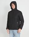 Arrow Sports Solid Hooded Puffer Jacket