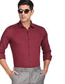 Arrow Men Maroon Outline Check Manhattan Slim Fit Formal Shirt