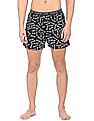 Calvin Klein Underwear Men Black Mid Rise Brand Print Cotton Boxers