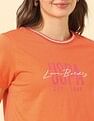 U.S. Polo Assn. Women Regular Fit Brand Printed T-Shirt