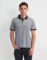 Arrow Sports Patterned Collar Heathered Polo Shirt