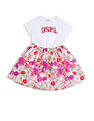 U.S. Polo Assn. Kids Girls Floral Printed Fit And Flare Dress