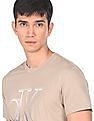 Calvin Klein Men Light Brown Degrade Monogram Logo Chest T-Shirt
