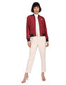 Tommy Hilfiger Men Red And Navy Reversible Polyester Bomber Jacket