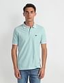 Arrow Sports Striped Collar Solid Polo Shirt