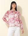 U.S. Polo Assn. Women Sheer Floral Printed Top
