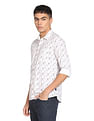 Flying Machine Abstract Print Pure Cotton Shirt