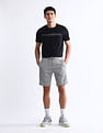 USPA Active Heathered Slim Fit Active Shorts