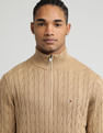 Tommy Hilfiger Classic Cotton Cable Zip Mock Sweatshirt