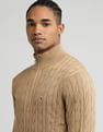 Tommy Hilfiger Classic Cotton Cable Zip Mock Sweatshirt