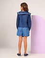 U.S. Polo Assn. Kids Girls Cape Collar Chambray Top