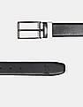 U.S. Polo Assn. Black And Burgundy Metallic Buckle Reversible Belt