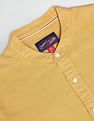 U.S. Polo Assn. Denim Co. Mandarin Collar Overdyed Solid Shirt