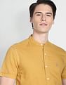 U.S. Polo Assn. Denim Co. Mandarin Collar Overdyed Solid Shirt