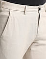 Arrow Sports Cotton Linen Mid Rise Trousers