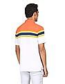 Aeropostale Men White Short Sleeves Colour Blocked Polo Shirt
