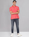 AD by Arvind Vertical Stripe Cotton Polo Shirt
