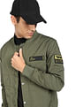 Flying Machine Appliqued Logo Polyester Bomber Jacket