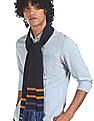 U.S. Polo Assn. Contrast Stripe Tassel Hem Muffler