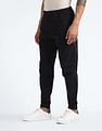 Flying Machine Drawstring Waist Solid Trousers
