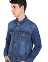 Flying Machine Panelled Spread Collar Denim Jacket