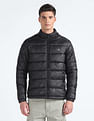Flying Machine Detachable Hood Brand Print Puffer Jacket