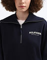 Tommy Hilfiger Monotype Flock Short Zip Sweatshirt