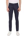 AD by Arvind Slim Fit Flat Front Solid Casual Chinos