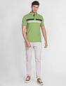 Arrow Sports Striped Cotton Blend Polo Shirt