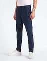 Flying Machine Elasticised Waist Solid Trousers