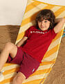 U.S. Polo Assn. Kids Boys Pure Cotton Mid Rise Shorts