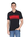 AD by Arvind Cotton Horizontal Stripe Polo Shirt