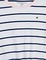 Tommy Hilfiger Girls White Horizontal Striped T-Shirt